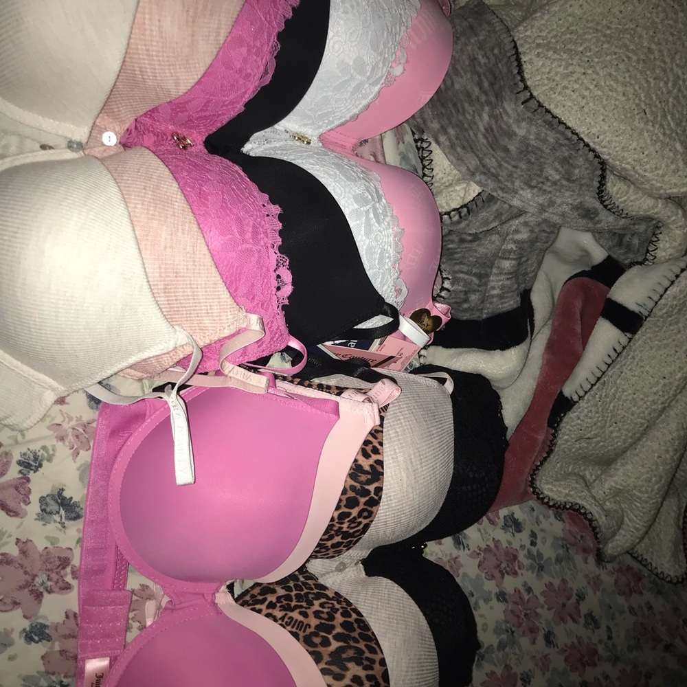 Elegant Pink and Black Lace Bra Set